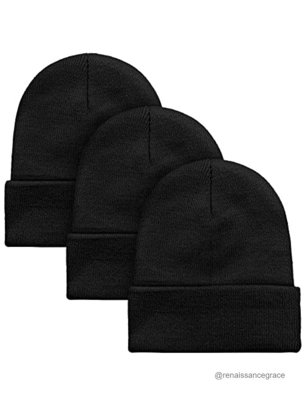 3 Pack Knitted Cuff Beanies Winter Skull Caps Unisex Acrylic Beanie Hats